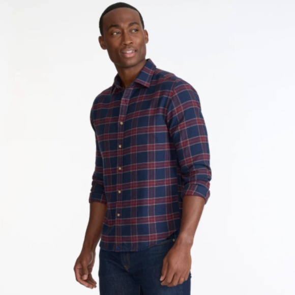 UNTUCKIT MENS BUTTON DOWN SHIRT ROSATO PLAID FLANNEL 100% COTTON SIZE MEDIUM - Picture 1 of 6